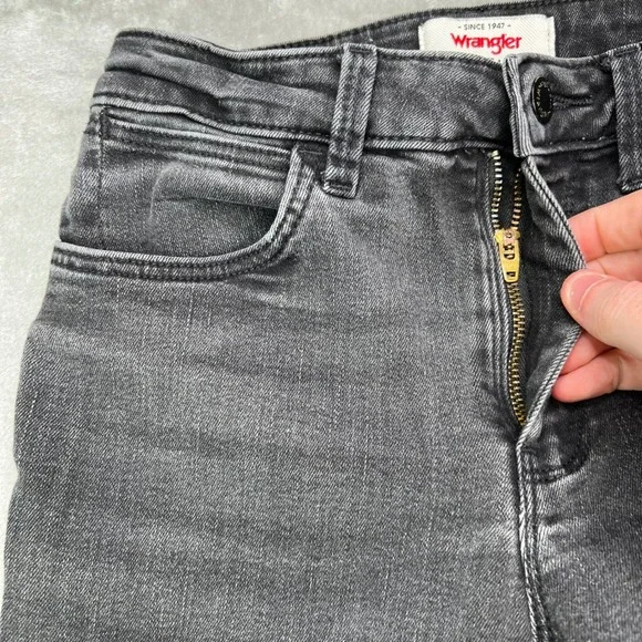 Wrangler High Rise Bold Bootcut Jeans Womens 0 Black Faded Stretch Western Denim - Picture 5 of 16